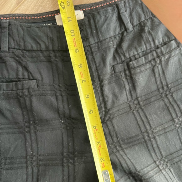 Anthropologie essential slim black pants with a textured plaid pattern size 6 - Picture 10 of 14